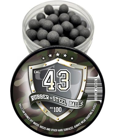 Hard Mix Rubber Steel Balls .43 Cal - 100 Count | 1.8 Grams Projectiles for Self Home Defense Pistols - Buy Online on GoSupps.com