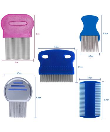 OBSCYON Double Sided Metal Head Lice Comb - 6Pcs Hair Comb Set - Buy Online on GoSupps.com