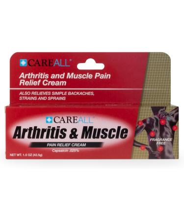 CareAll Capsaicin Arthritis & Joint Cream 1.5 oz - Effective Relief for Backache Sprains & Pain - Fragrance Free - Buy Online on GoSupps.com