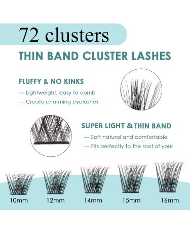 SISILILY Lash Extension Kit - 72 Individual Lashes with Bond & Seal | C D Curl DIY Reusable Fluffy Eyelash Clusters - Buy Online on GoSupps.com