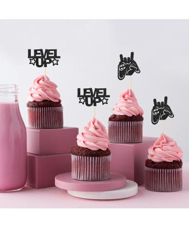 Helewilk 24 Pcs Game Controller Cupcake Toppers Black Glitter Video Game Sign Gaming Theme Birthday Anniversary Holiday Party Dessert Cupcake Picks Kids Boys Men Birthday Party Decoration Supplies - Buy Online on GoSupps.com