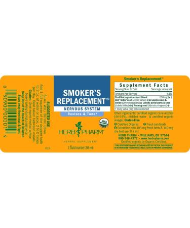Herb Pharm Smoker's Replacement Liquid Herbal Formula - Nervous System Support - 1 Fl Oz - Buy Online on GoSupps.com