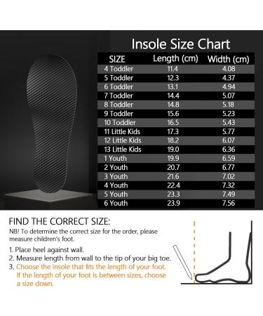 Kids Carbon Fiber Insoles for Idiopathic Toe Walking - Rigid Foot Plate Inserts for Healthy Walking - 4 Youth (224mm/8.82in - Buy Online on GoSupps.com