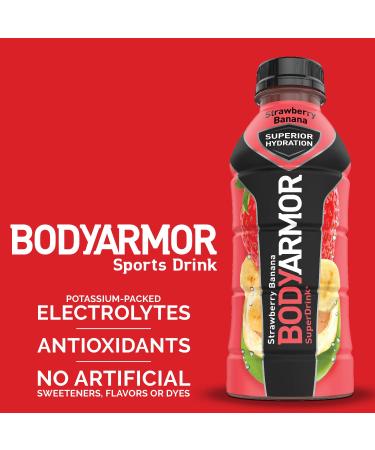 BODYARMOR Sports Drink Sports Beverage  Strawberry Banana  Natural Flavors With Vitamins  Potassium-Packed Electrolytes  No Preservatives  Perfect For Athletes  16 Fl Oz (Pack of 12) - Buy Online on GoSupps.com