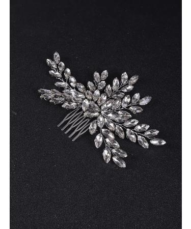 Deniferymakeup Bride Wedding Hair Combs Silver Rhinestone Headpiece Rhinestone Bridal Hair Accessories for Women and Girls (Silver) - Buy Online on GoSupps.com