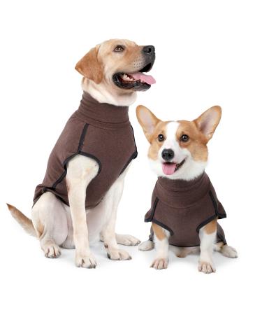 Heywean Dog Sweatshirt Stretch Fleece Vest Warmer Dog sweater sweater for small and medium-sized dogs Pets Winter clothing for indoor and outdoor area XXS (Pack with 1) Brown
