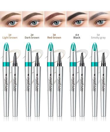 Waterproof Microblading Eyebrow Pen 3D 4 Fork Tip Tattoo Pencil Eyebrow Pencil 3D Microblading Eyebrow Pen 4 Tips Microblading Eyebrow Pencil (1# Light Brown) - Buy Online on GoSupps.com