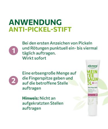 Alkmene Tea Tree Oil Anti Pimple Pen 15ml - Fast Natural Spot Treatment Vegan & Climate-Neutral - Effective SOS Solution for Blemishes - Buy Online on GoSupps.com
