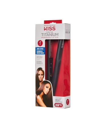 KISS Nano Titanium Flat Iron - Professional Hair Straightener with Non-Stick Plates Variable Temp Control & Ergonomic Design for International Shipping - Buy Online on GoSupps.com
