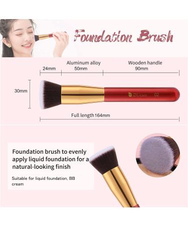 Ducare 10-Piece Professional Makeup Brush Set with Cosmetic Bag | Premium Synthetic Kabuki & Eye Brushes for Flawless Blending - Buy Online on GoSupps.com