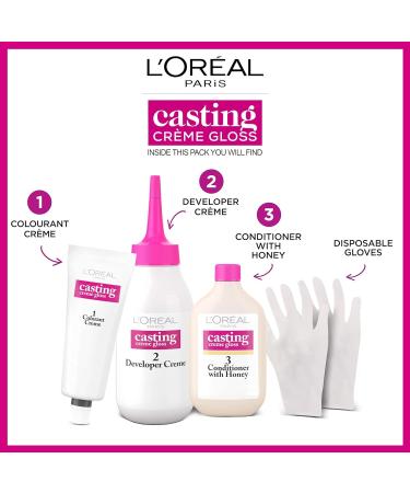 LOr al Paris Ammonia-Free Semi-Permanent Hair Dye - 100 Liquorice Glossy Hair Colour - Natural Finish - Up to 28 Shampoos - Casting Cr me Gloss - 1 Application - Buy Online on GoSupps.com