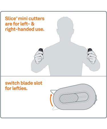 Slice 10514 Mini Box Cutter  Package and Box Opener  Safe Ceramic Blade Retracts Automatically  Stays Sharp Up to 11x Longer  Right or Left Handed  Keychain  Magnetic  Pack of 1 1 Pack Auto-retractable - Buy Online on GoSupps.com