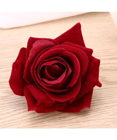 Lurrose 2 in 1 Large Rose Hairpin & Clip - Wine Red Flower Brooch for Women | Elegant Party Accessory - Buy Online on GoSupps.com