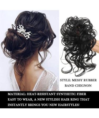 Hair Chignon Synthetic Curly Hair Bun Ponytail Hair Extensions Long Messy Curly Hair Bun with Elastic Band Women Hair Bun Headbands Messy Bun Hair Piece (Color : 0011) - Buy Online on GoSupps.com