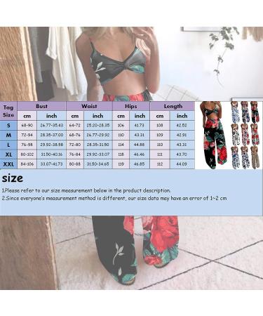 Pieces Leg Women Pants Set - Black Boho Wide Crop Top & Loose Pants Suit (Size L) - Buy Online on GoSupps.com