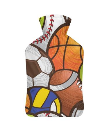 Hot Water Bottle With Lid Sports Balls Rubber Hot Water Bag For Pain Relief Cramps Foot Warmer Hot And Cold Therapy
