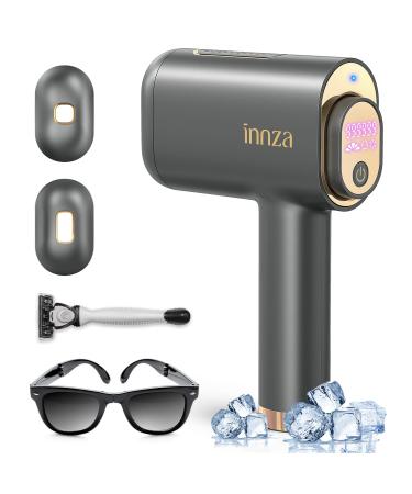 INNZA Laser Hair Removal Device with Sapphire Ice Cooling Function Upgraded 999999 Flashes IPL Hair Removal Permanent for Women and Men Depiladora Laser for Facial Body  Bikini Line Corded Black