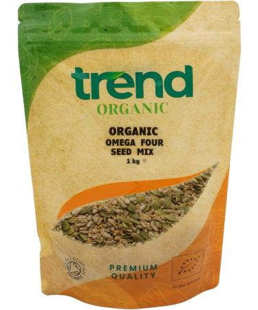 Trend Organic Omega Four Seed Mix of Pumpkin Sesame Flax Sunflower Raw Whole Seeds - High in Protein Rich in Fibre and Omega-3s Certified Organic Vegan Snack Non-GMO No Additives 1kg Nutty 1 kg (Pack of 1) - Buy Online on GoSupps.com
