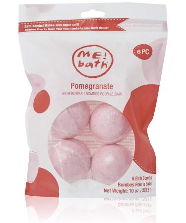 Bath Bomb Fizz - Mini Scoops Pomegranate - Drop One In Your Tub To Exfoliate and Moisturize Your Skin 6 Pack