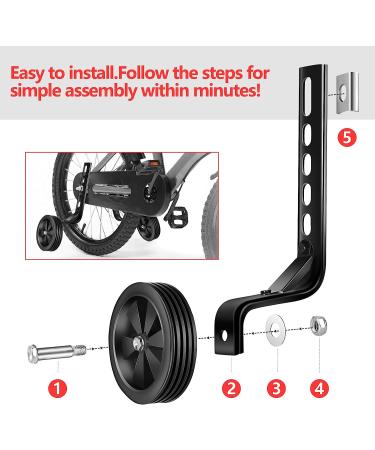 BNKIHDD Bicycle Training Wheels - Stronger Version, Adjustable Stabilizer for 12-20 Inch Kids Bikes, Black - Buy Online on GoSupps.com
