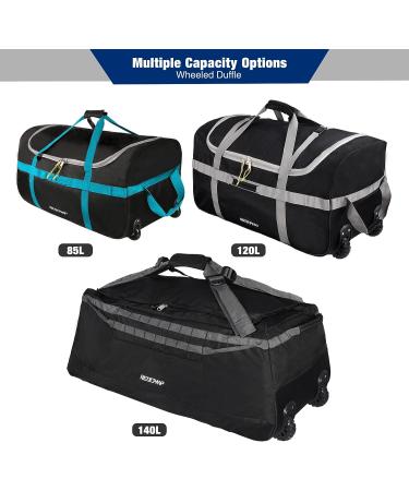 REDcamp 120L Foldable Duffle Bag with Wheels | Collapsible Extra Large Duffel Bag for Camping Travel Gear | 1680D Oxford, Black - Buy Online on GoSupps.com