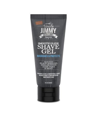 Uncle Jimmy Smooth Glide Shave Gel for Men with Sensitive Skin Non-Foaming Soothing Shaving To Hydrate for Soft Face 8oz