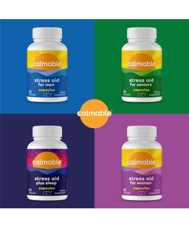 Calmable Stress Relief Aid for Teens - Vegan - Pyridoxine B6 L-Theanine - Vitamin Dietary Supplement - 60 Capsules - Buy Online on GoSupps.com