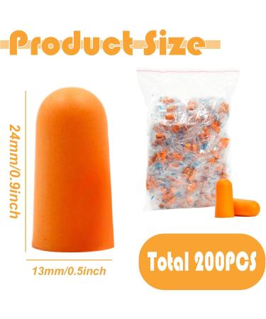 DOKERS 200 PCS Foam Ear Plugs Noise Cancelling Earplugs Individually Wrapped Ear Plugs Bulk Ear Reusable Plugs for Sleeping Noise Reduction Work Construction - Buy Online on GoSupps.com