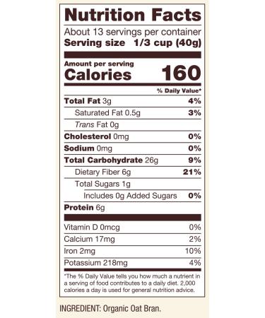 Bob's Red Mill Organic High Fiber Oat Bran Hot Cereal - 18 oz (510 g) | Healthy Breakfast Option - Buy Online on GoSupps.com