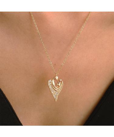 Oralgos Elegant Aesthetic Women's Necklace - Unique Mother-Child Love Trailer Pendant - Silver Necklaces for Women - Buy Online on GoSupps.com