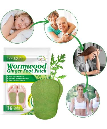 32PCS Wormwood Ginger Foot Pads Natural Herb Wormwood Foot Pads Anti Swelling Ginger Detox Foot Patch Ginger Foot Pads Improve Sleep - Buy Online on GoSupps.com