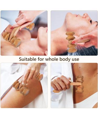 Healeved 5pcs Four Wheel Massager - Shoulder & Neck Muscle Roller Stick | Light Brown | International Shipping Available - Buy Online on GoSupps.com