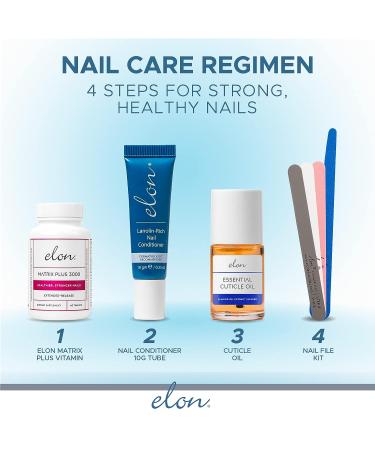 Elon Nail Kit: Nail Care Set with Conditioner, Cuticle Oil, and File - Manicure Set for Healthy and Strong Nails - Buy Online on GoSupps.com