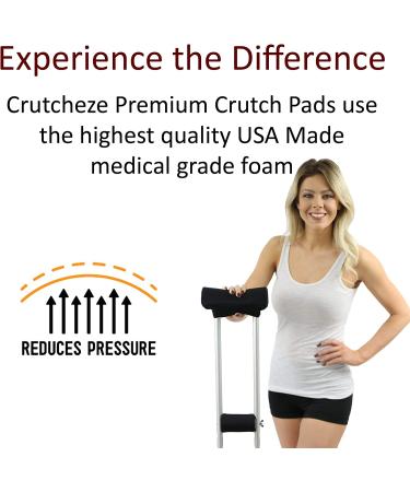 Crutcheze Premium USA Made Crutch Pad & Hand Grip Covers | Comfortable, Washable & Odor Reducing - Adult & Youth Crutches Accessories - Buy Online on GoSupps.com