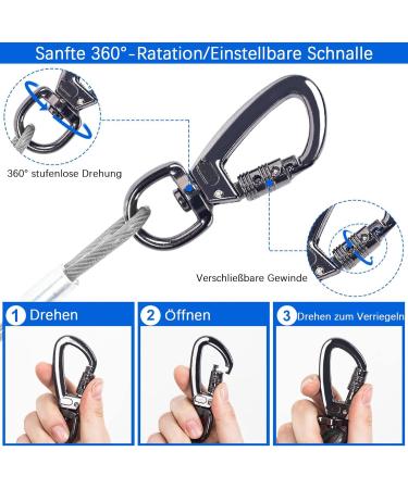 Buy Hofleine 9m Tie Out Cable for Dogs | Shock-Damping Spring | Durable Linen for Medium & Large Dogs | Perfect for Camping & Outdoor Use - Buy Online on GoSupps.com