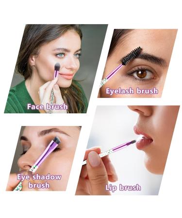 Buy Wllhyf 10-Part Glitter Crystal Brush Set | Professional Makeup Tools for Foundation Concealer Eyeshadow & More Bling Transparent Handle Green - Buy Online on GoSupps.com