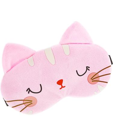 Buy WLLHYF Cute Cartoon Cat Sleeping Eye Mask - Soft Plush Blindfold for Travel & Napping - Funny Novelty Eye Shade for Adults & Kids (Pink - Buy Online on GoSupps.com