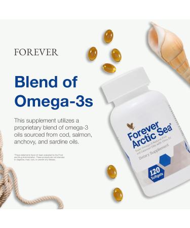 Forever Living - Arctic Sea Omega-3 Supplement - EPA and DHA Blend for Heart Brain and Eye Health - Gluten-Free - 240 Softgels (Pack of 2) - Buy Online on GoSupps.com
