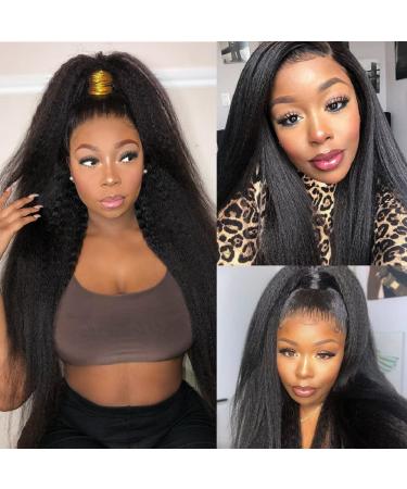 AliPearl Hair 18 Inch Yaki V Part Wig - Brazilian Virgin Kinky Straight Human Hair - Glueless Clip In Half Wig for Black Women - Buy Online on GoSupps.com
