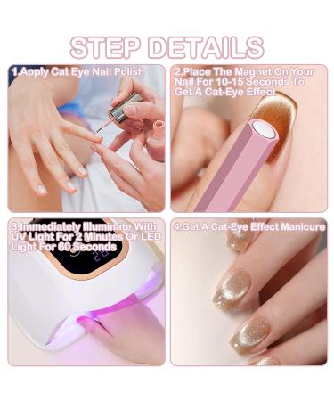 Cat Eye Magnet Tool for Nails | Double-Sided Nail Art Magnet | Strong Magnetic Nail Polish | Perfect for Cat Eye Gel Nail Designs - Buy Online on GoSupps.com