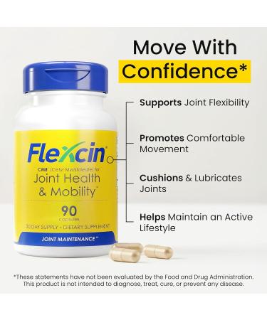 Flexcin Joint Health & Mobility Formula with CM8 (Cetyl Myristoleate) - Joint Supplements for Men and Women with Glucosamine, MSM, Collagen Type II - 3 Pack (270 Capsules) 90 Count (Pack of 3) - Buy Online on GoSupps.com