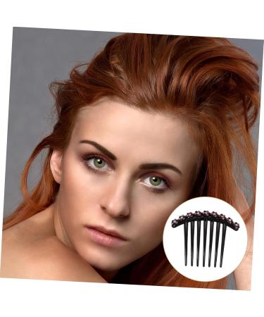 Ipetboom 1pc Teasing Combs for Women Hair Clips French Hair Comb Crystal Hair Side Comb Hair Combs for Women Wide Tooth Comb Clips Black Side Combs Girl Hair Accessories Miss Rhinestones - Buy Online on GoSupps.com