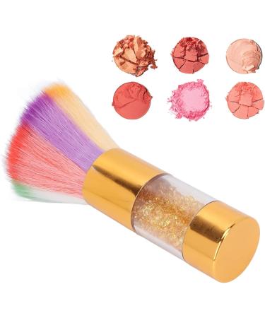 Verdant Touch Blush Brush Portable Colorful Makeup Brush Fluffy Blusher and Nail Art Dust Cleaning BrushGold - Buy Online on GoSupps.com