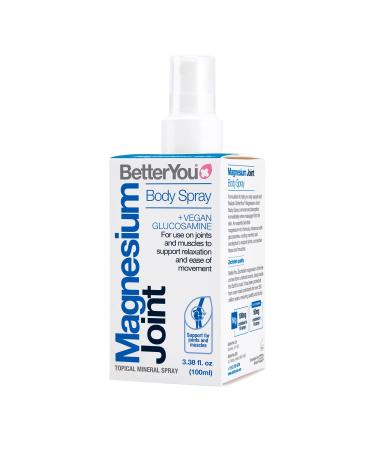 BetterYou Magnesium Joint Body Spray - Helps You Stay Flexible - Cooling Effect of Menthol and Eucalyptus Oil - Supports Muscle Function - Effective Magnesium Absorption for Strong Bones - 3.38 oz