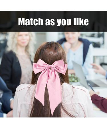 2 Pieces of Large Bow Hair Accessories Women's Bow Hair Clips Silk Long Tail Bow Hair Clips Cheerleading Hair Accessories Bow Crocodile Clips Suitable for Birthdays and Weddings - Buy Online on GoSupps.com