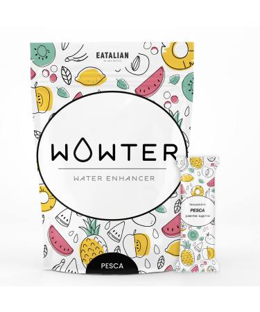 Wowter by AMZ Better powder for flavored water 24 bags soluble powder peach beverage powder without sugar without calories GMO-free gluten-free made in Italy 48 g peach 48 g (2 pack)