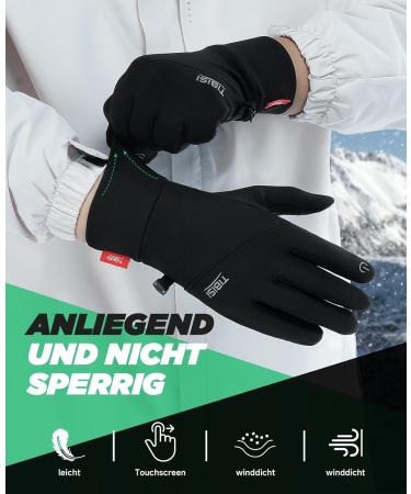 Winter Touchscreen Gloves for Men & Women - Thermal Non-Slip Cycling & Skiing Gloves - Breathable Elastic Running Gloves XL Black - Buy Online on GoSupps.com