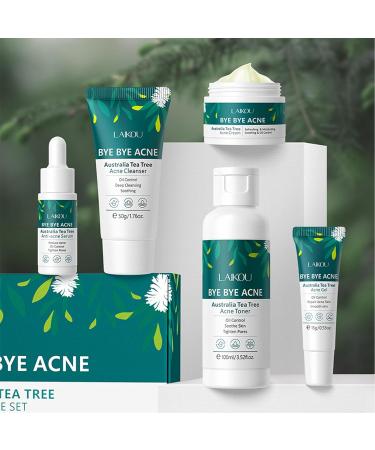 Tea Tree Skincare Set Gifts For Women & Men Acne Treatment Tea Tree Oil Spot And Blackheads Remover Includes-Cleaner Face Serum Acne Gel Toner moisturiser For Acne Removal Oil Control - Buy Online on GoSupps.com
