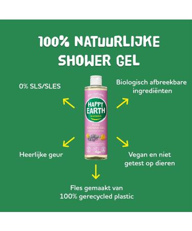 Happy Earth Shower Gel For Women and Men Shower gel 100 Natural Ingredients & Vegan Floral Patchouli 300 ML - Buy Online on GoSupps.com