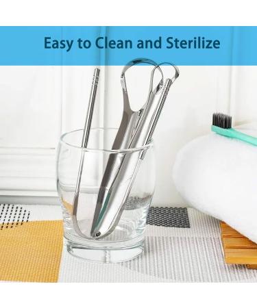 4-Piece Stainless Steel Tongue Cleaner Set | Combat Bad Breath & Freshen Breath Fast | Eco-Friendly & Easy to Clean - Buy Online on GoSupps.com